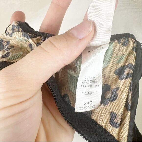 Victorias Secret Vintage Cheetah Rose Push Up Second Skin Bra 34C - Picture 7 of 8